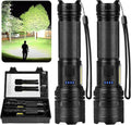 Rechargeable LED Flashlight 90000LM 2-Pack - Super Bright Long Runtime