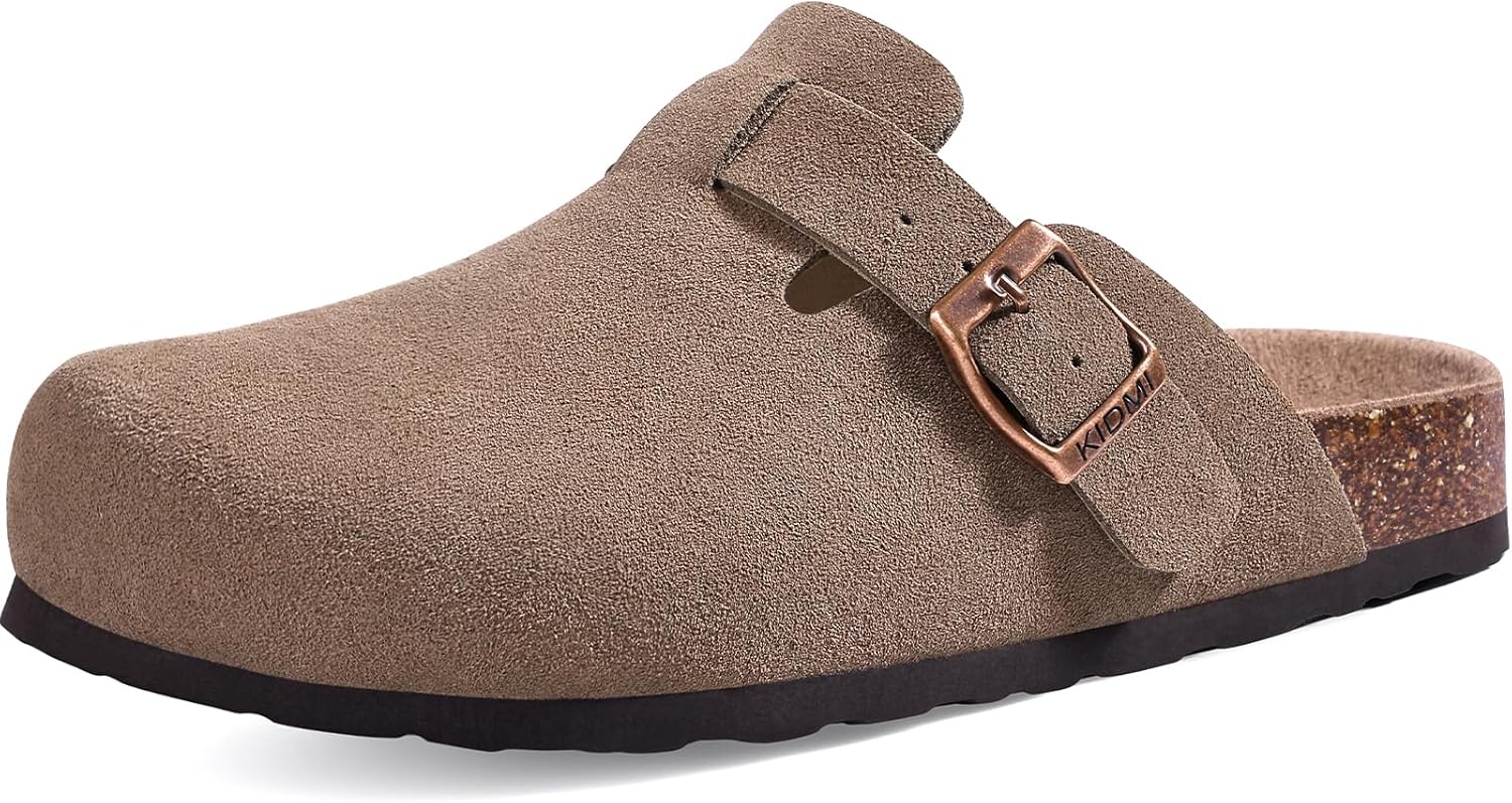 KIDMI Unisex Vegan Suede Clogs with Arch Support for Comfort