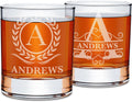 Personalized Whiskey Glasses Set of 2 - Monogram Engraved Rocks