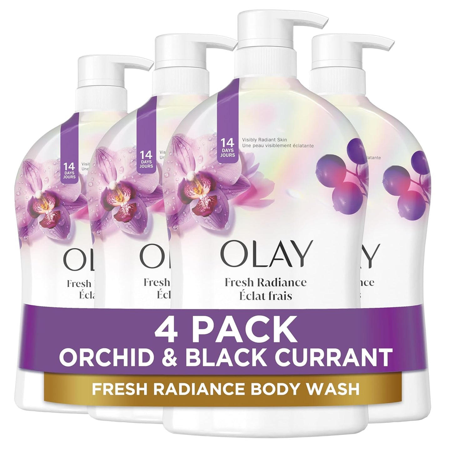 Olay Body Wash for Women, Fresh Radiance, 33 fl oz Pack of 4