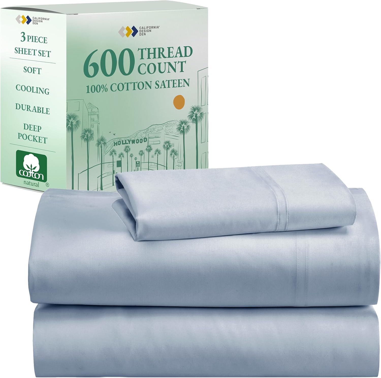 California Design Den Luxury Twin Sheet Set - 100% Cotton Comfort