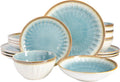 Gibson Elite Mayfair Bay 16-Piece Embossed Double Bowl Dinnerware Set
