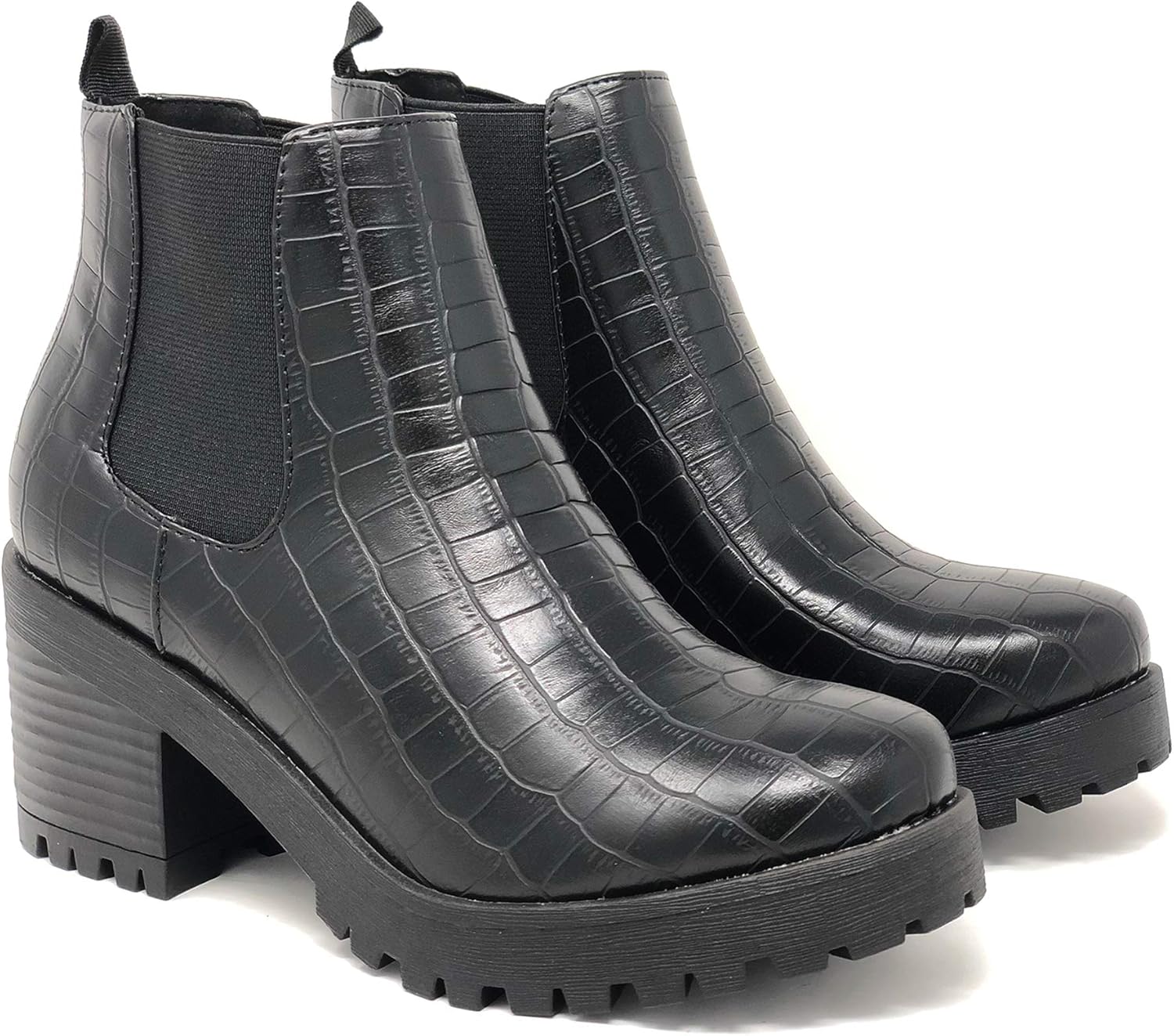 Soda Top Shoes Jaber Ankle Boot with Chunky Heel and Gore