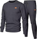 Mens 2 Piece Sweatsuits Outfits Casual Crewneck Jacquard Tracksuit