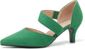 Women's Closed Pointed Toe Heels D'Orsay Kitten Heel