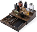 Cologne Organizer for Men, 3-Tier Shelf with Drawer and Hidden