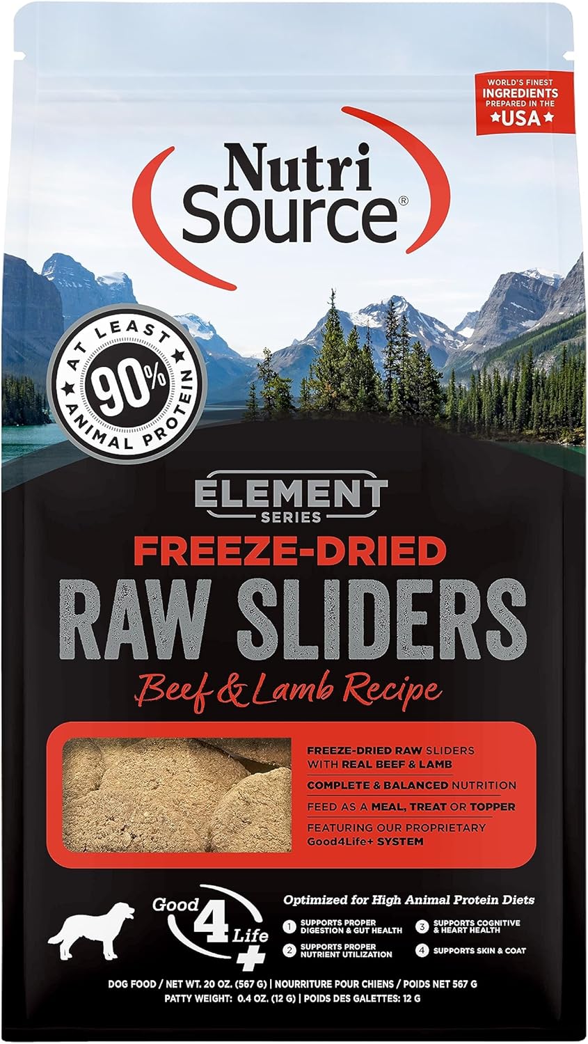 NutriSource Element Series Beef and Lamb Freeze Dried Raw Sliders