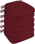 Chair Cushions for Dining Chairs 17x16 in Set of 6 - Red Comfort Pads