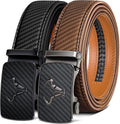 BULLIANT Men belt 2Pack Leather Ratchet Belt - Precise Fit and Gift go
