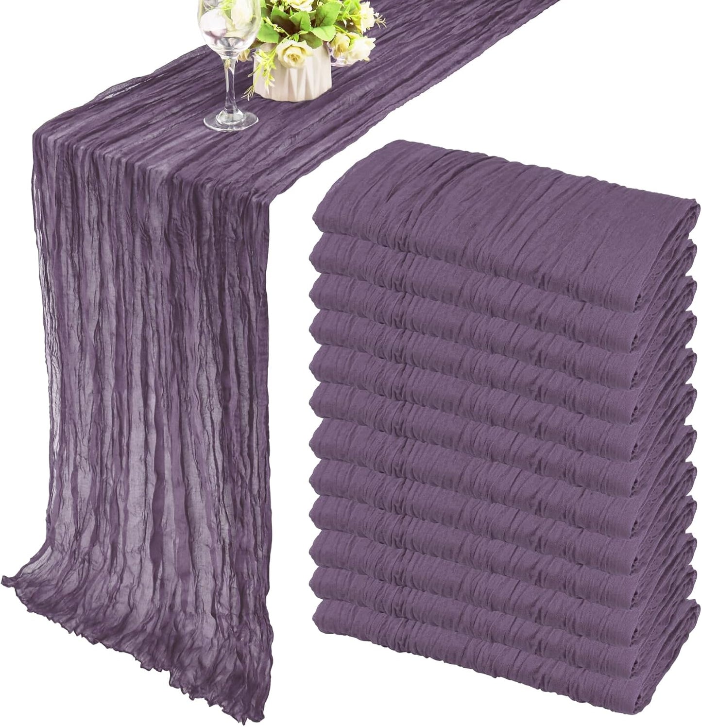 12 Pack 10Ft Cheesecloth Table Runner by Fivenl for Events