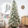 Makenna 7.5ft Snow Flocked Prelit Christmas Tree - Full, Warm Glow