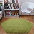 Ultra Soft 4.6ft Green Hexagon Rug for Kids' Castle