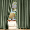 MIULEE Non-See-Through Privacy Linen Curtains 2 Panels - Olive Green