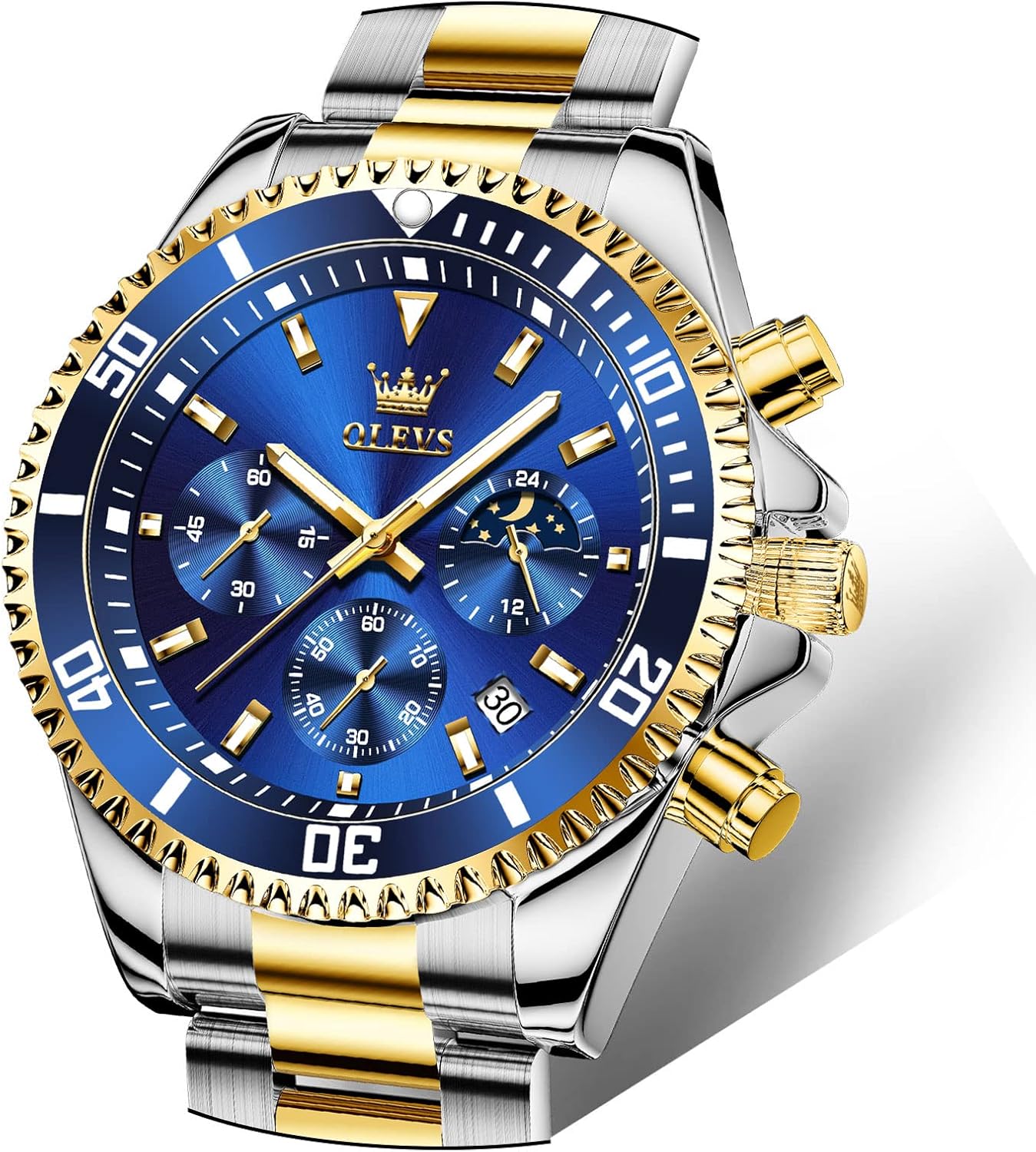 SHICHENG OLEVS Big Face Stainless Steel Mens Watch