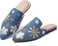 Tilocow Mules for Woman Pointed Toe Backless Slip On Flats
