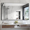 Black Bathroom Mirror 48in x 36in Rectangle - Modern Wall Mirror