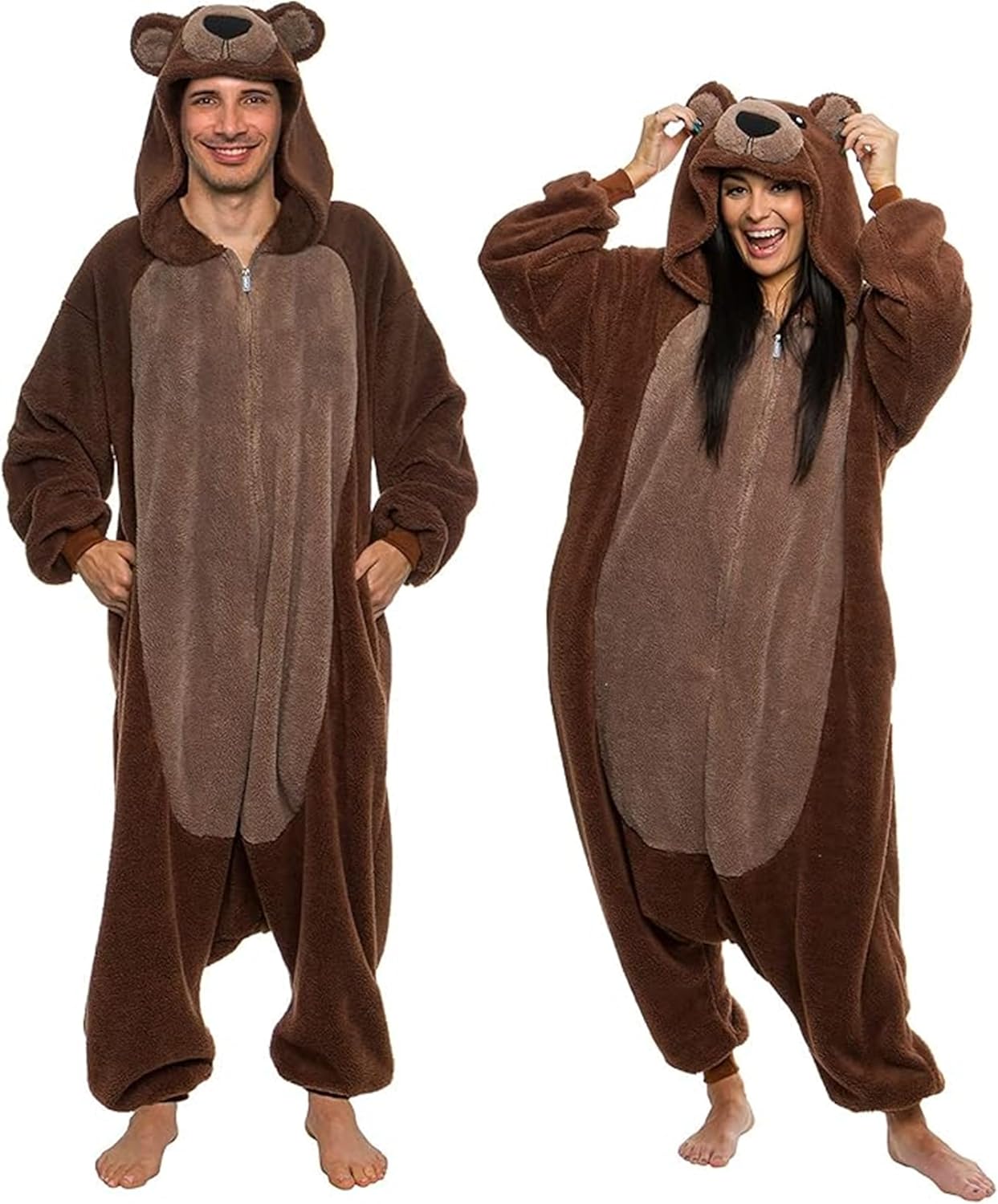 Funziez! Sherpa Bear Adult Onesie - Cozy Plush Costume for Fun