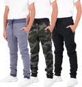 Real Essentials 3 Pack Boys Cotton Active Fleece Jogger Sweatpants