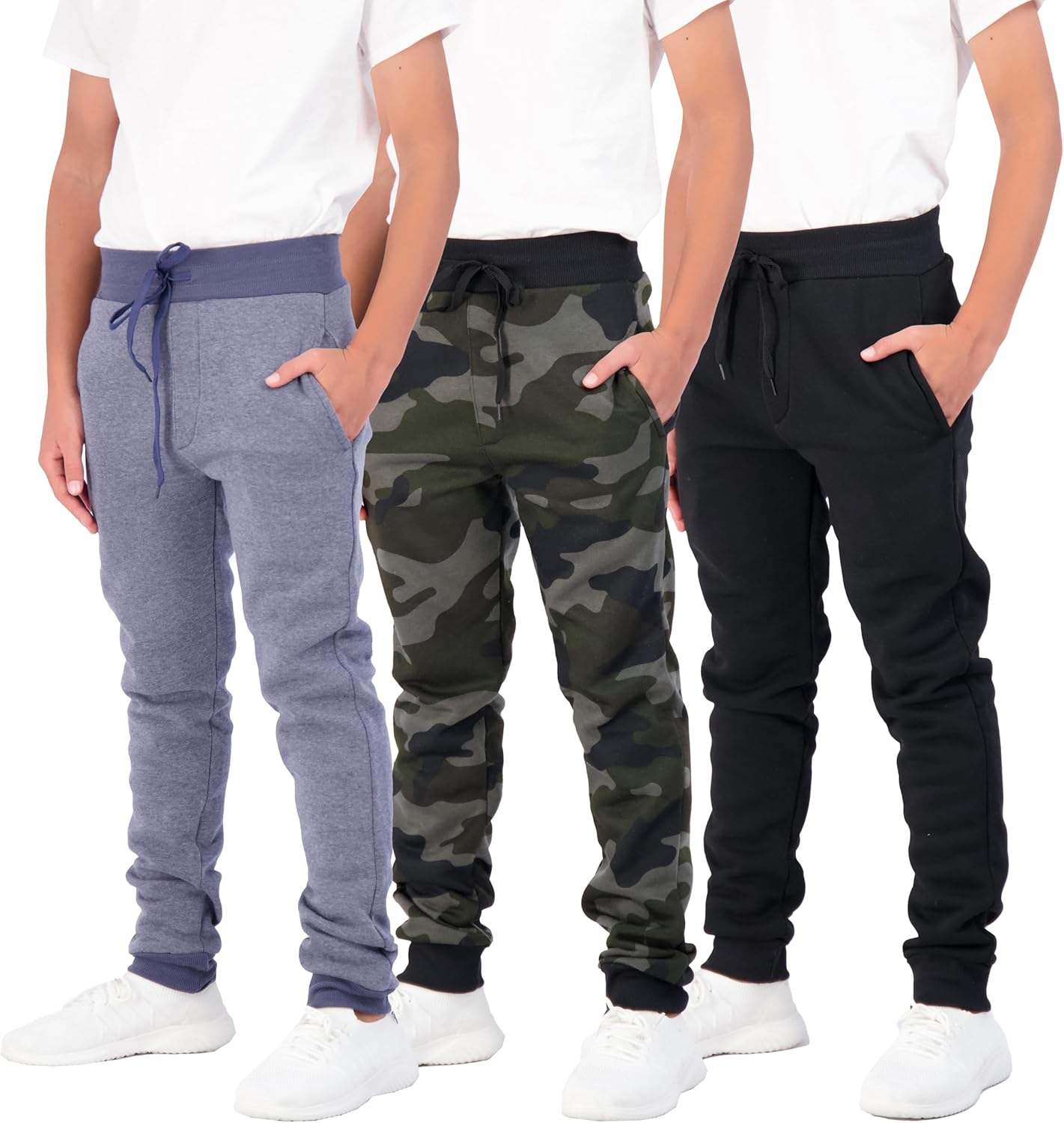 Boys Cotton Active Fleece Jogger Sweatpants for Comfort & Style