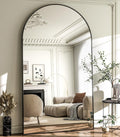 HARRITPURE 86x46 in Full Length Arched Mirror - Oversized Floor Mirror