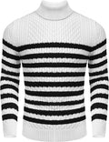 Men's Slim Fit Turtleneck Sweater - Slim Twisted Knit Pullover