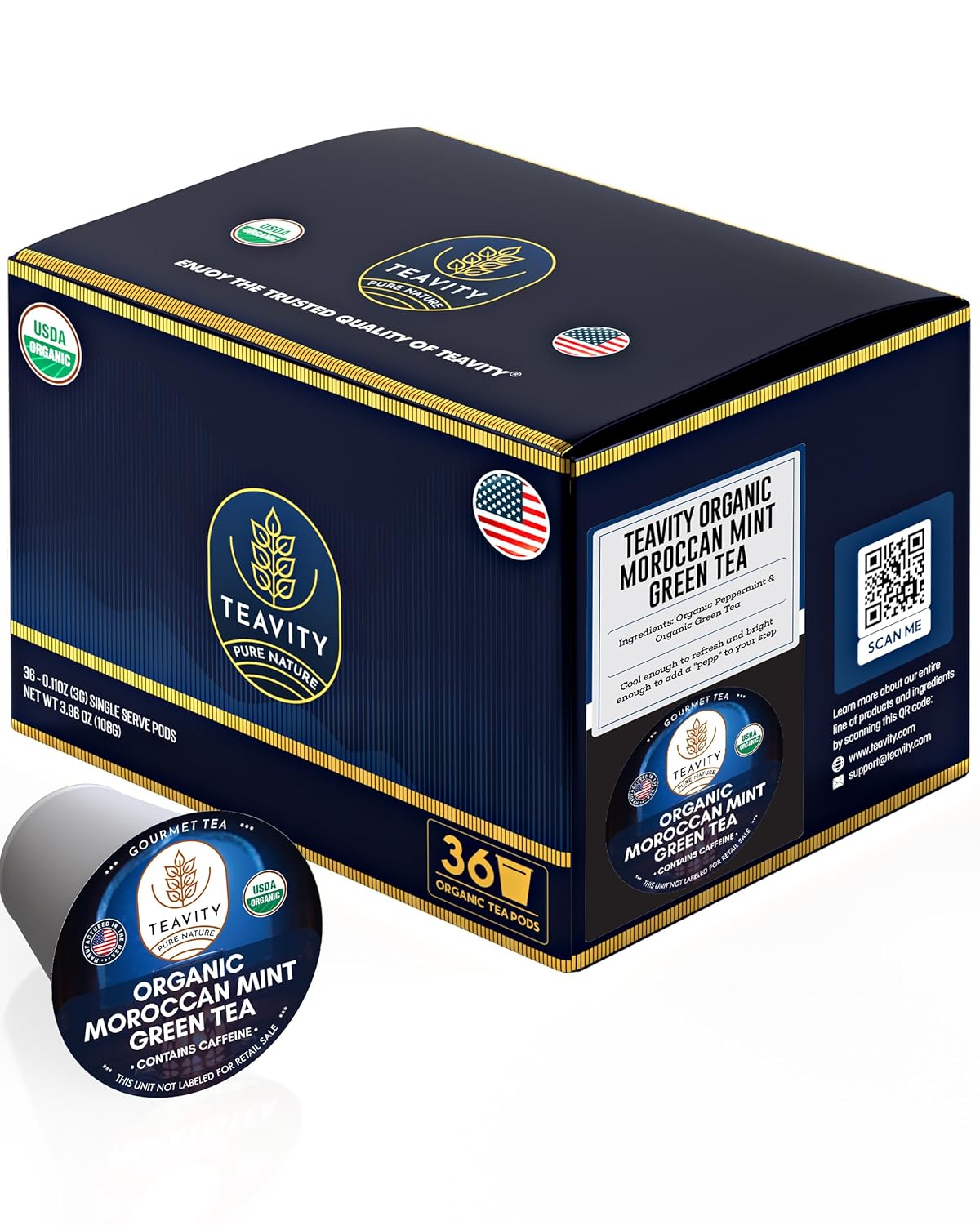 Organic Moroccan Mint Tea Pods by Teavity for Keurig