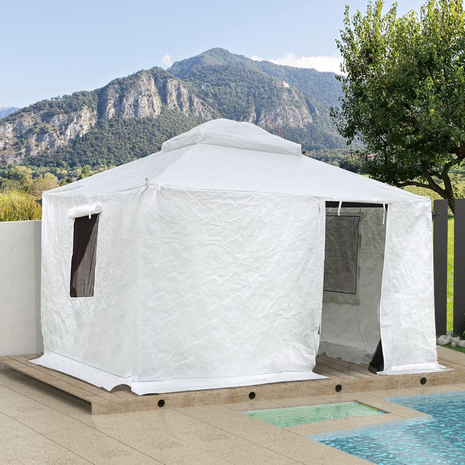 Domi 10ftx 14ft Universal Winter Gazebo Cover for Hardtop Gazebos