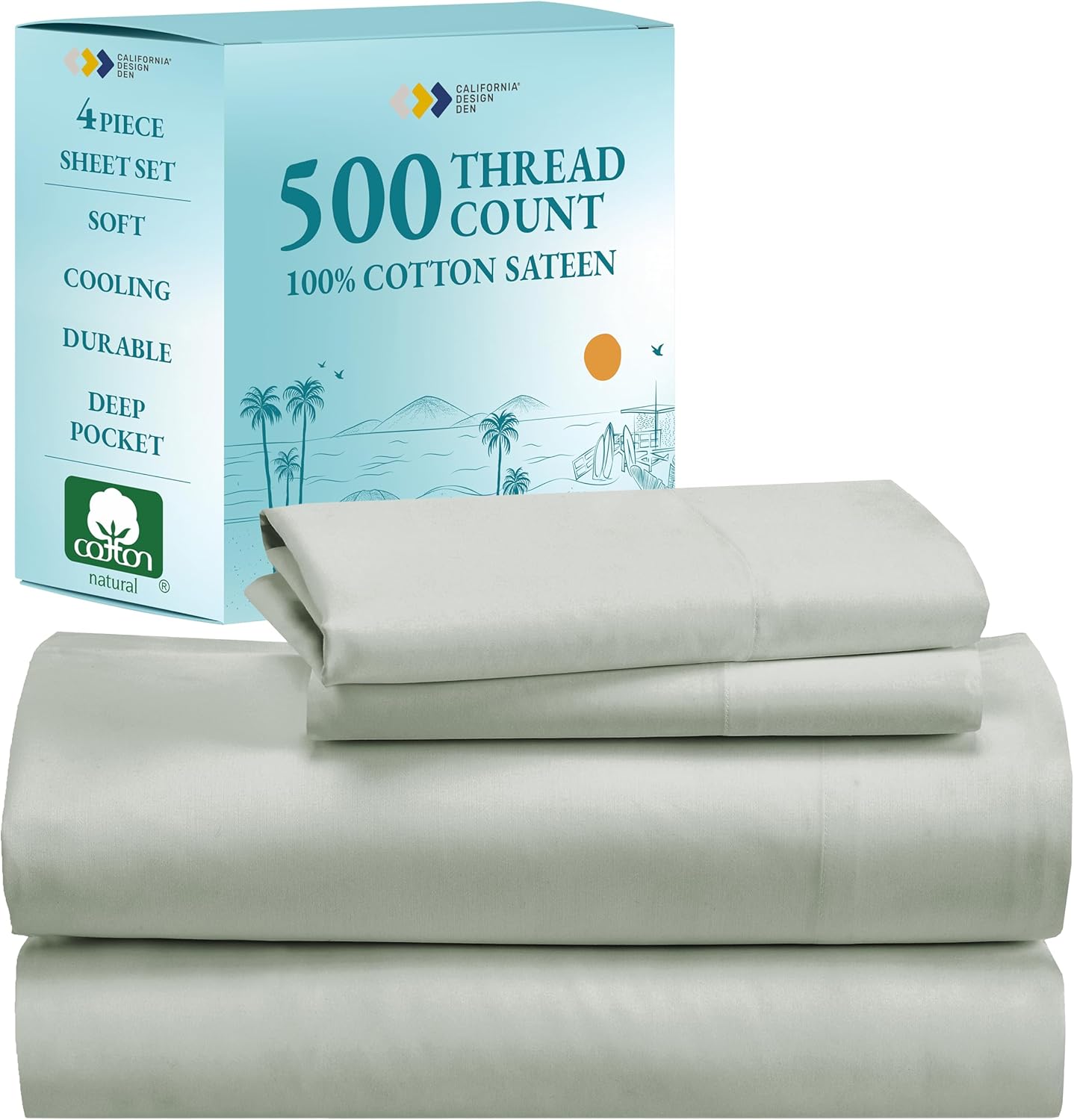 California Design Den Full Size Sateen Sheet Set for Comfort
