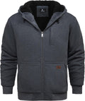 Men's Heavyweight Sherpa Lined Full Zip Hoodie - Warm Fleece Coat
