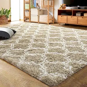 LOCHAS Luxury Shag Area Rug 4x6 Feet for Bedroom and Living Room