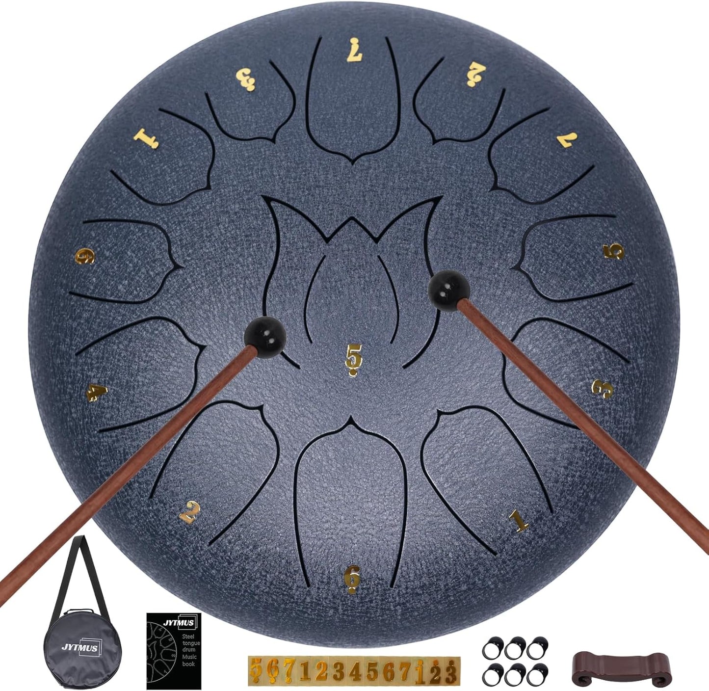 Steel Tongue Drum 12 Inches with Bag, Mallets, and Music Book