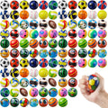 Mini Stress Balls 108 Pcs Assortment - Bulk 2.4ft Stress Relief