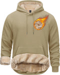 Men's Sherpa Lined Hoodies Pullover - Warm Midweight Fleece