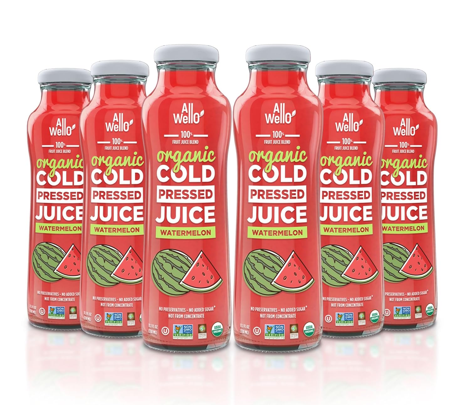 AllWellO Organic Cold Pressed Juice Drinks with Real Fruits