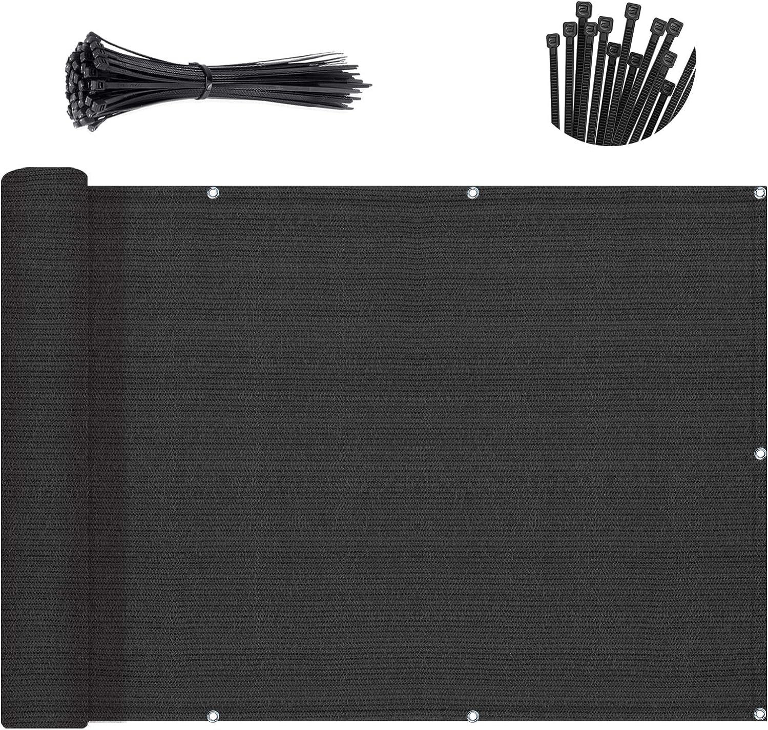 Customized 3.3ftx34ft Black Balcony Privacy Screen for Outdoor Use