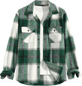 Mens Plaid Flannel Shacket - Long Sleeve Button-Down Shirt Jacket