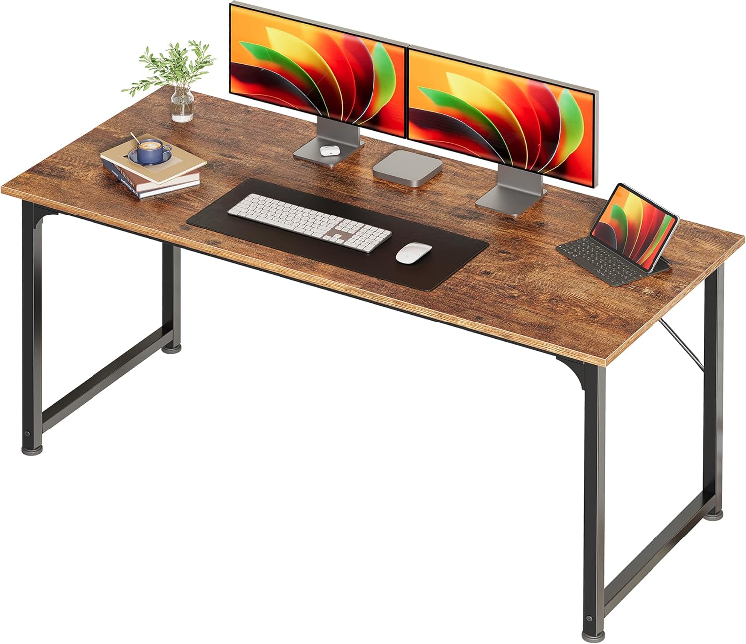 Huuger Computer Desk 55 Inch Rustic Brown Home Office Desk