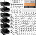 INCLY 220PCS Extra Thick 1/4ft Pegboard Accessories Organizer Kit