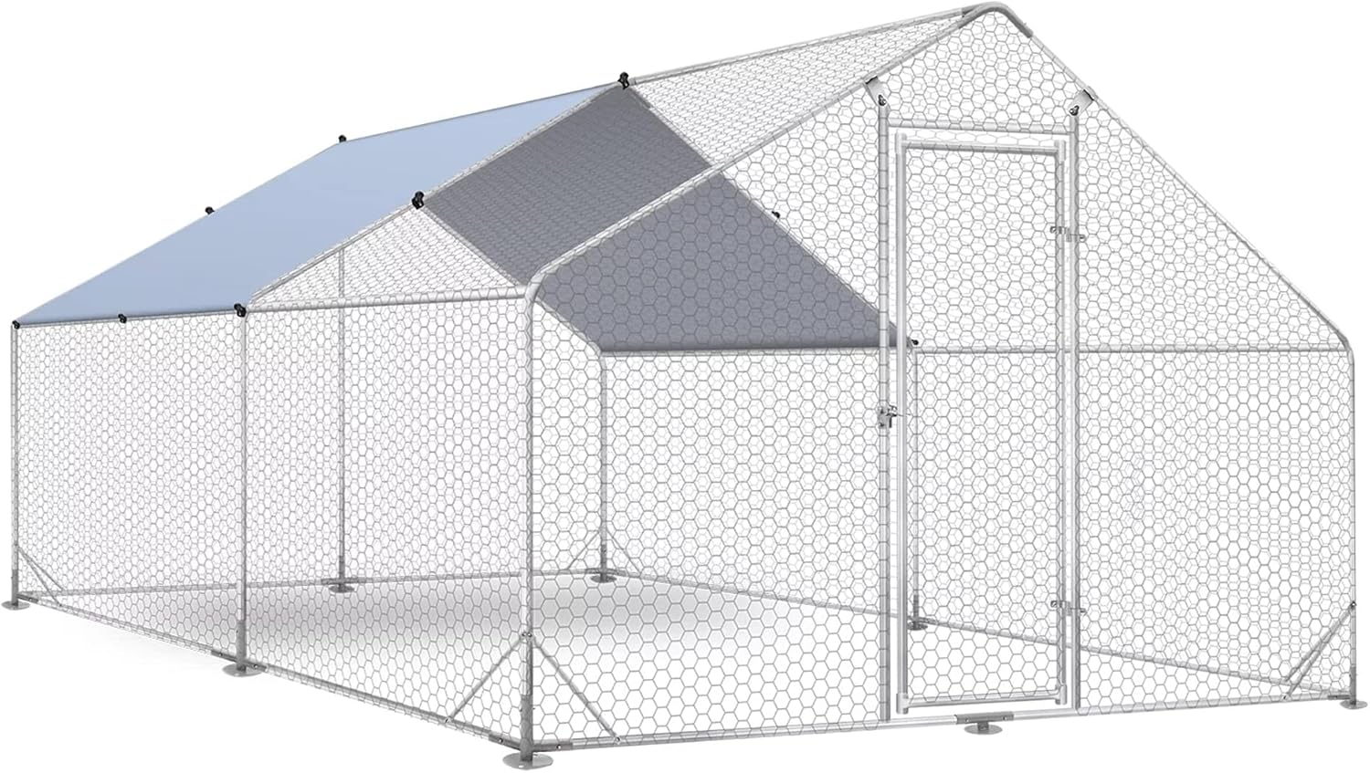 Outdoor Metal Chicken Coop Large Walk-in Poultry Cage for Farm