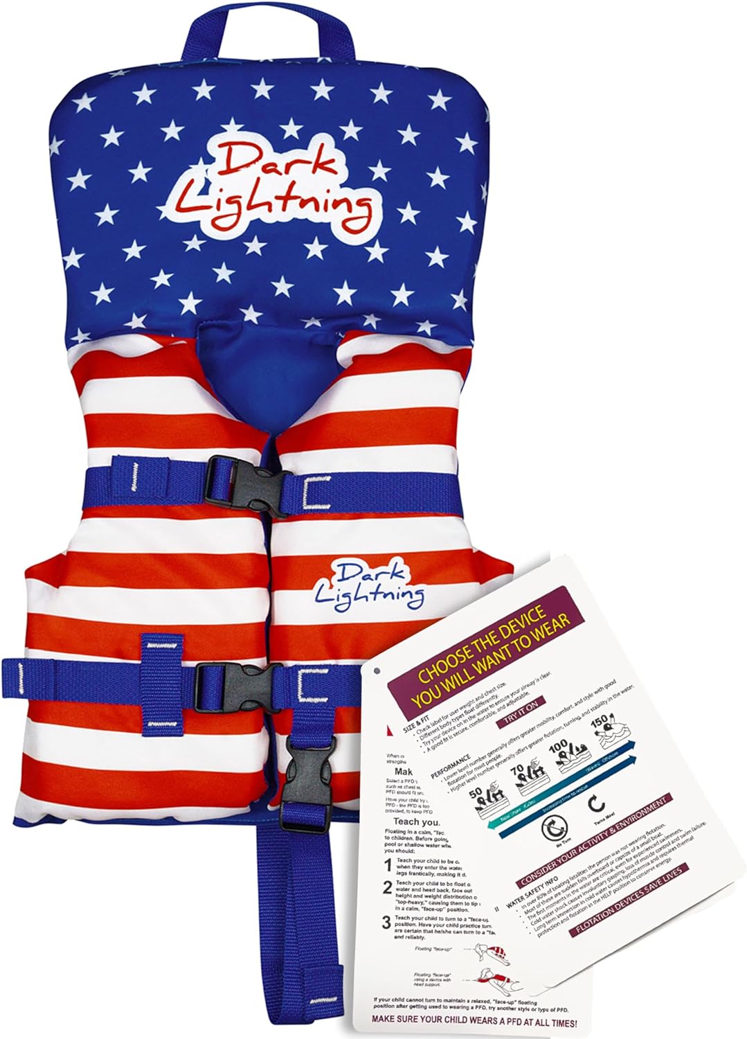 Dark Lightning USCG Approved Infant Life Jacket for Safety