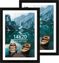 14x20 Picture Frame Set of 2, Rustic Black Wood Style Frames