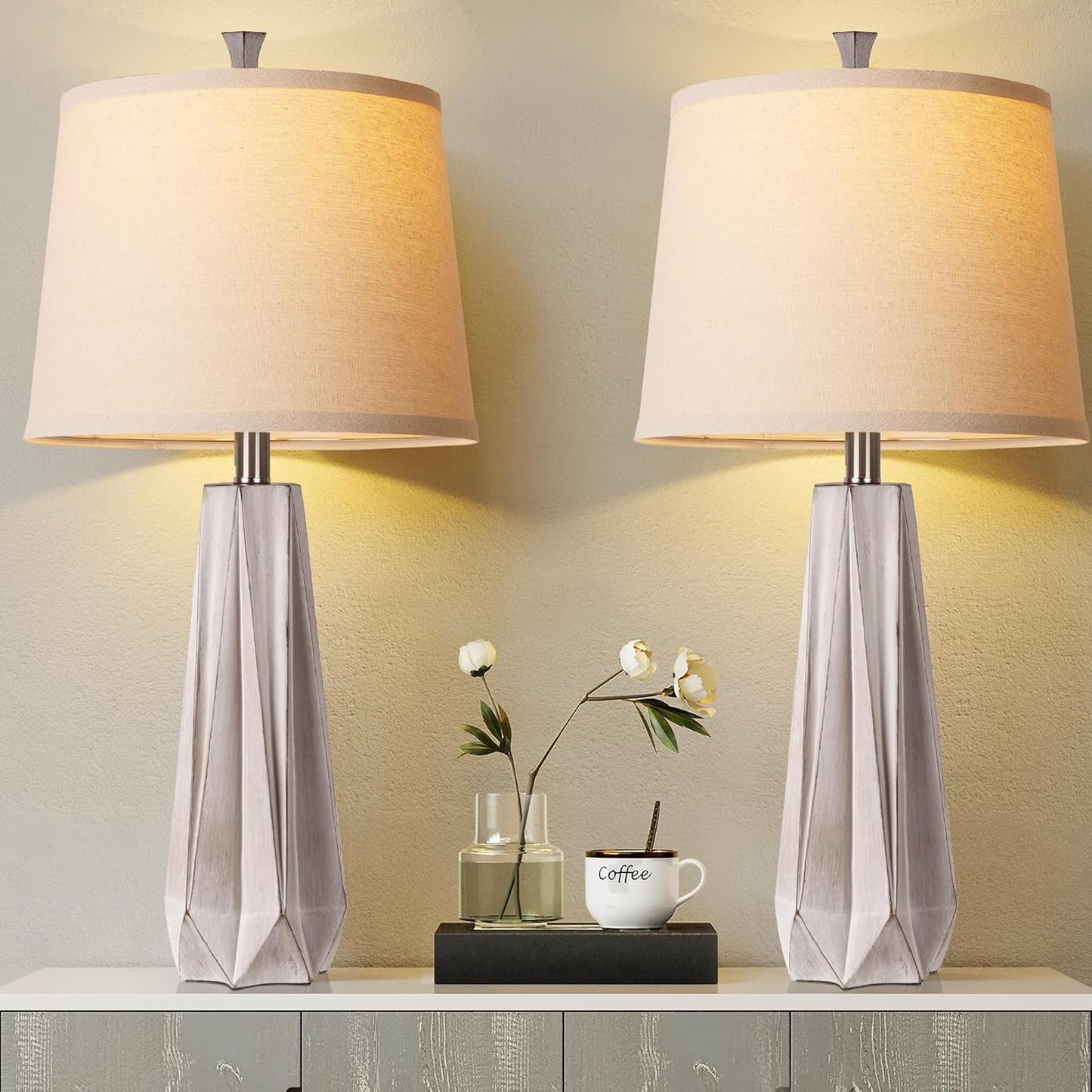 Modern 3 Color Temperature Table Lamps Set of 2 for Home Decor