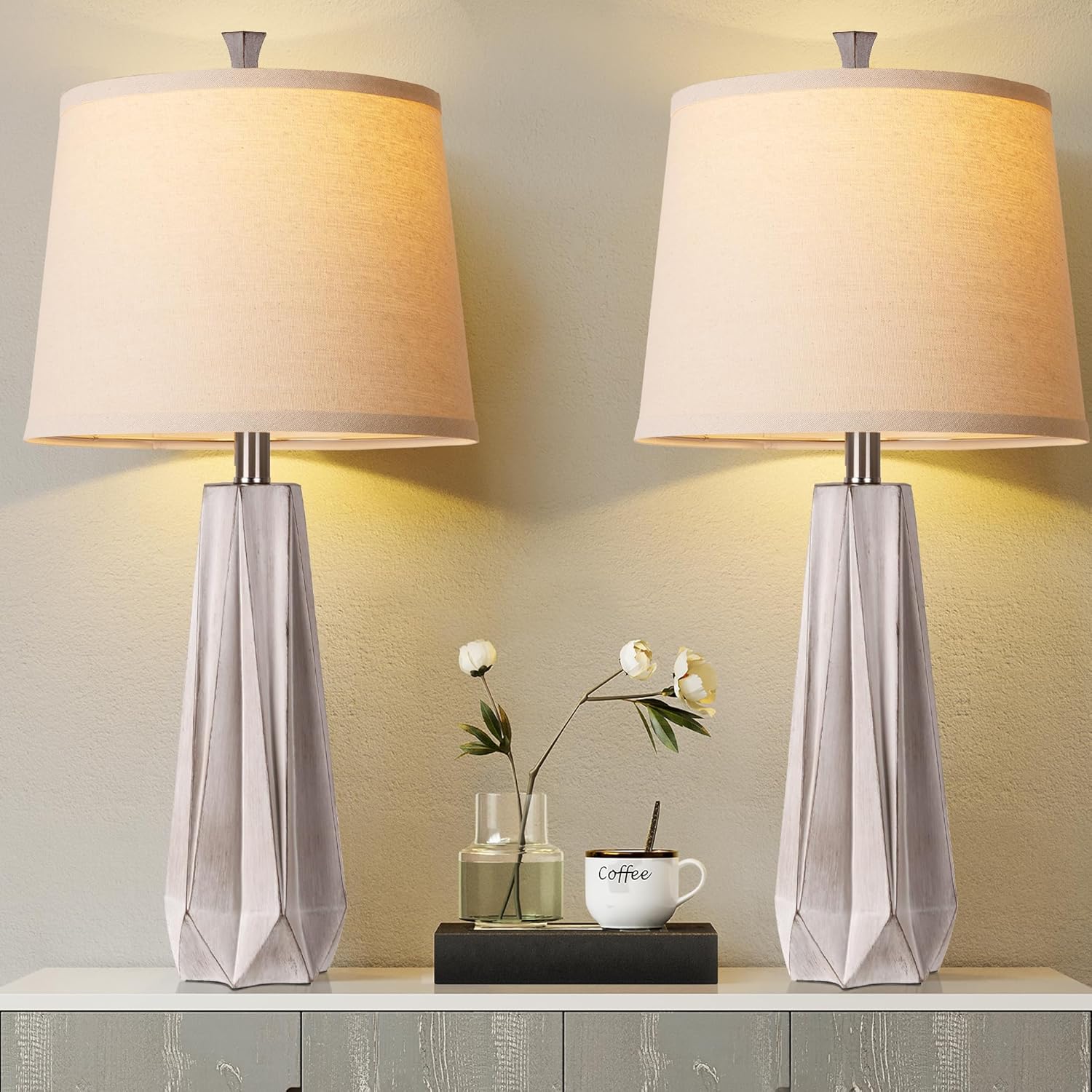Modern 3 Color Temperature Table Lamps Set of 2 for Home Decor
