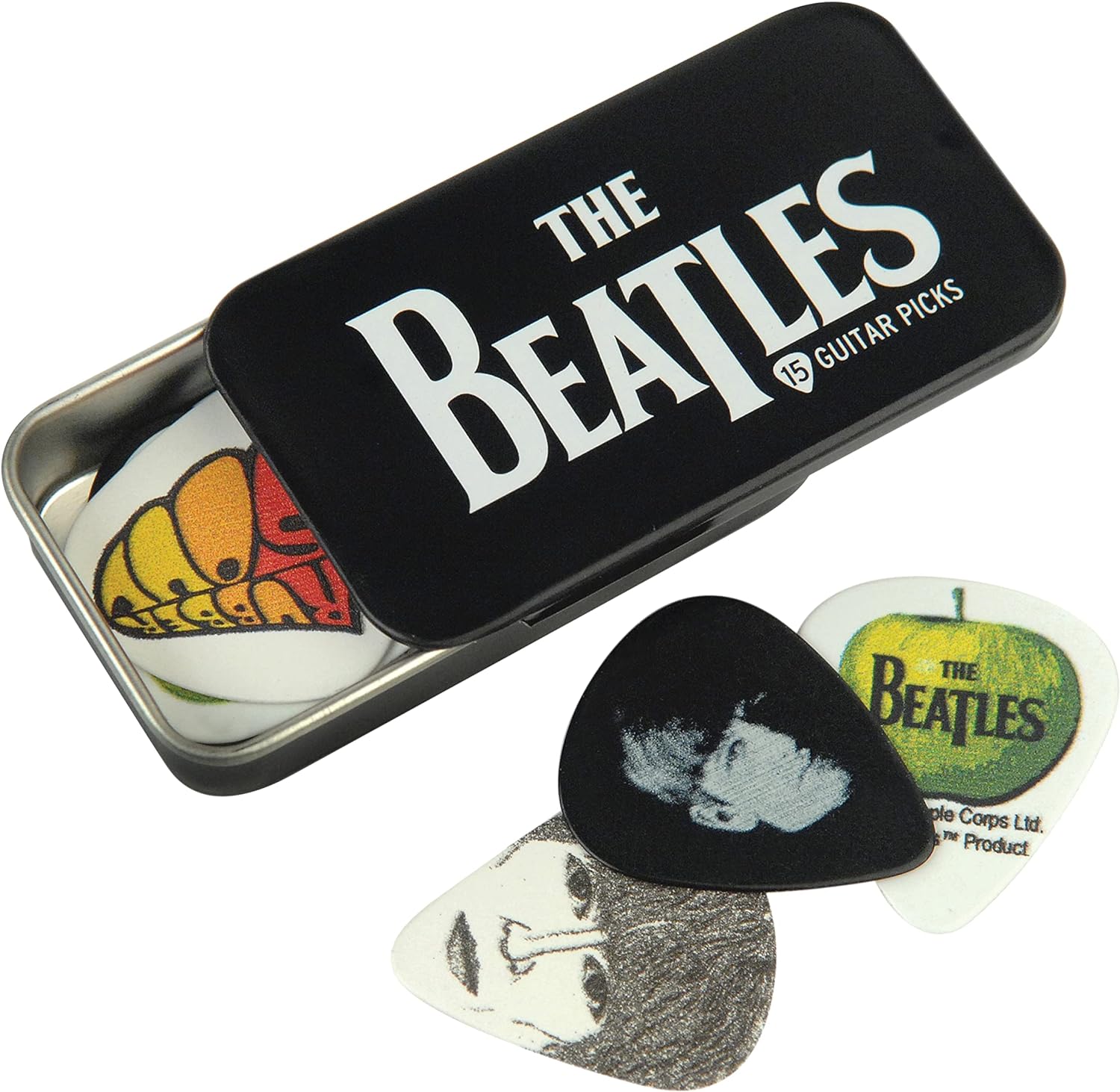 D'Addario Beatles Guitar Picks - 15-Pack Collectible Picks in Logo Tin