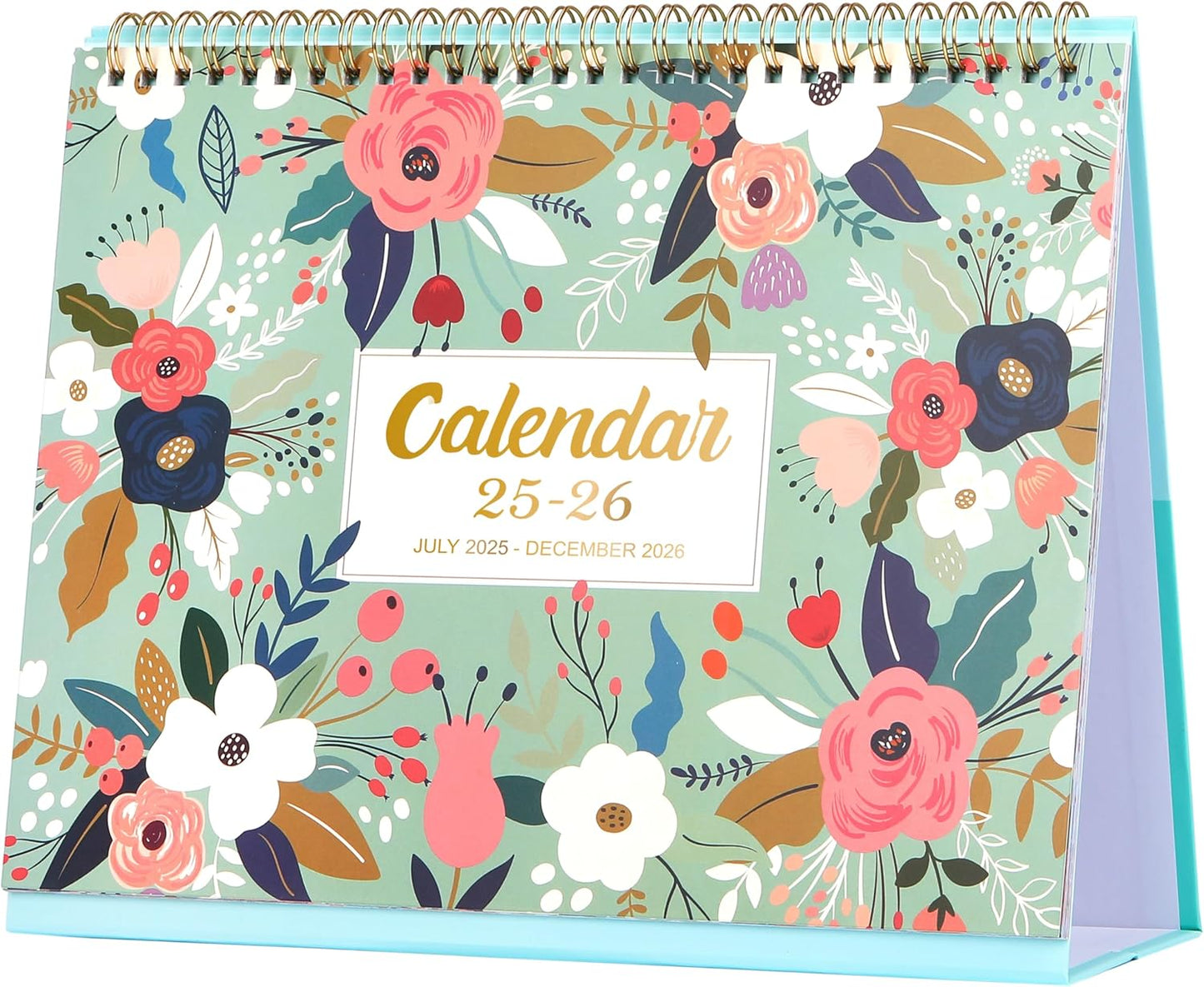 Artfan Standing Desk Calendar - Thick Paper, Memo Pages, Twin-Wire Binding - 2025-2026