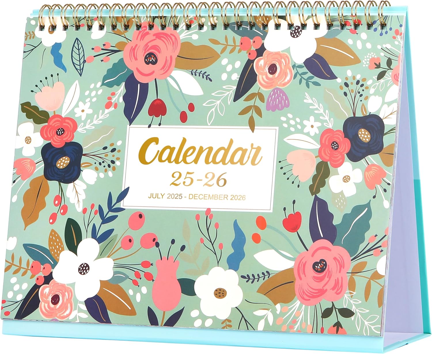 Artfan Standing Desk Calendar - Thick Paper, Memo Pages, Twin-Wire Binding - 2025-2026