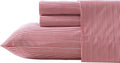 Twin XL Cotton Percale Sheet Set - Crisp, Lightweight Penny Pinstripe