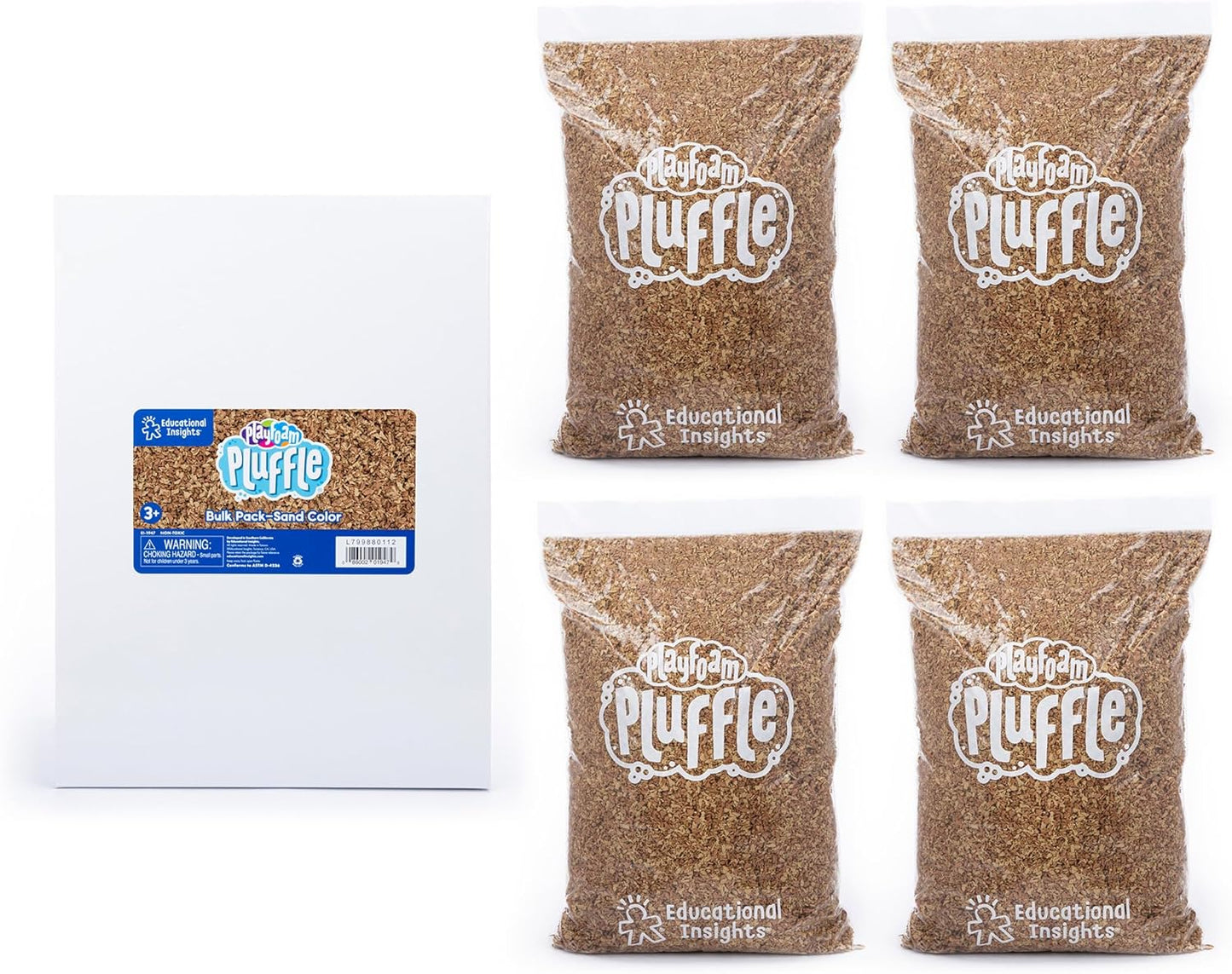 Pluffle Sand Bulk Pack - Sensory Bin Foam Set for Kids Fun