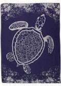 Sand Cloud Large Turkish Beach Towel - Sand Free XL Navy Crush Turtle
