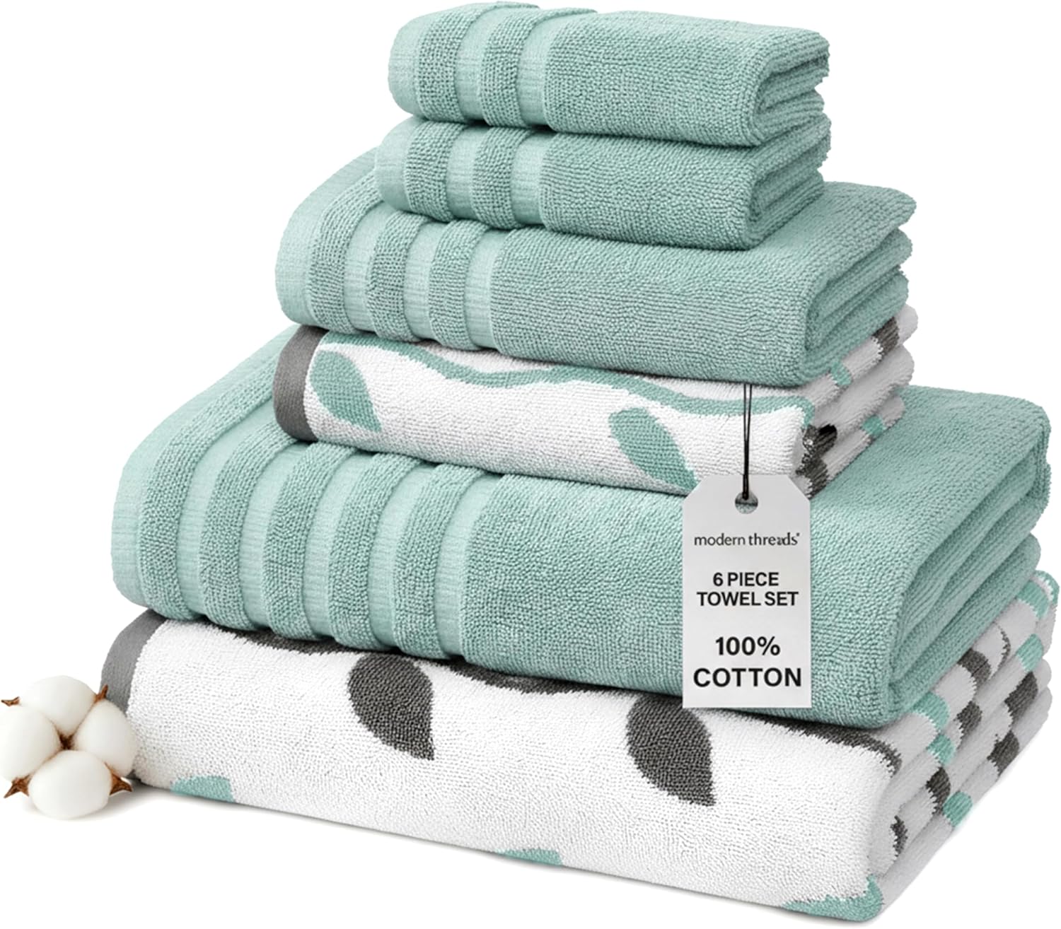 Modern Threads Organic Vines Towel Set for Luxurious Comfort